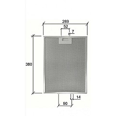 Alapure Metaalfilter geschikt voor Turboair 380x290mm GF03RB