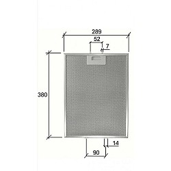 Alapure Metaalfilter geschikt voor Elica 380x290mm GF03RB