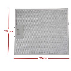 Alapure Metaalfilter geschikt voor Whirlpool 480122102168 306x267x9mm