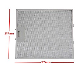 Alapure Metaalfilter geschikt voor Climadiff AF600B / AF900 304x267x9mm