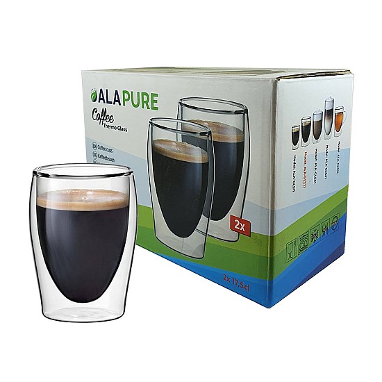 Alapure Dubbelwandige Koffie Thermoglazen ALA-GLS21