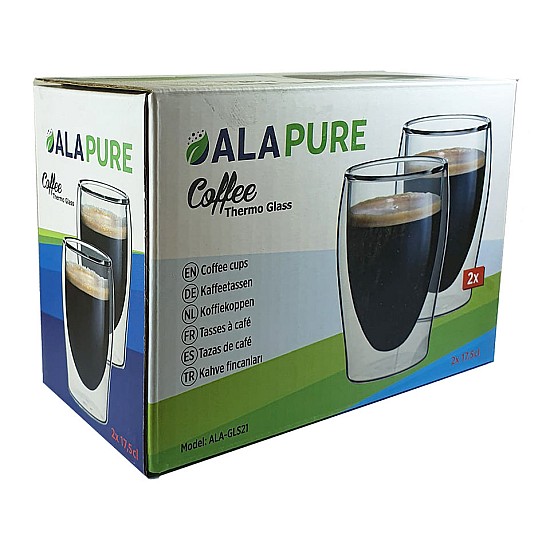 Alapure Dubbelwandige Koffie Thermoglazen ALA-GLS21