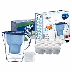 Brita Waterfilterkan Marella Blauw 125233 inclusief 6 Alapure Maxtra+ filters