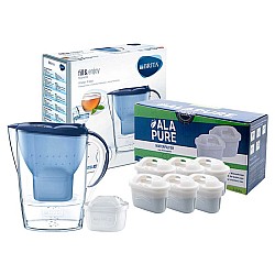 Brita Waterfilterkan Marella Blauw 125233 inclusief 6 Alapure Maxtra+ filters