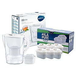 Brita Waterfilterkan Marella Wit 1051118 inclusief 6 Alapure Maxtra+ filters