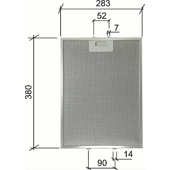 Elica Metaalfilter GF03QB 380x283x9mm Elica Metaalfilter GF03QB 380x283x9mm