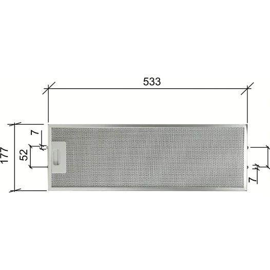 Alapure Metaalfilter geschikt voor Fagor 481248058305 533x177x10mm