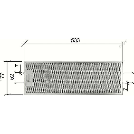 Alapure Metaalfilter geschikt voor Fagor 481248058305 533x177x10mm Alapure Metaalfilter geschikt voor Fagor 481248058305 533x177x10mm