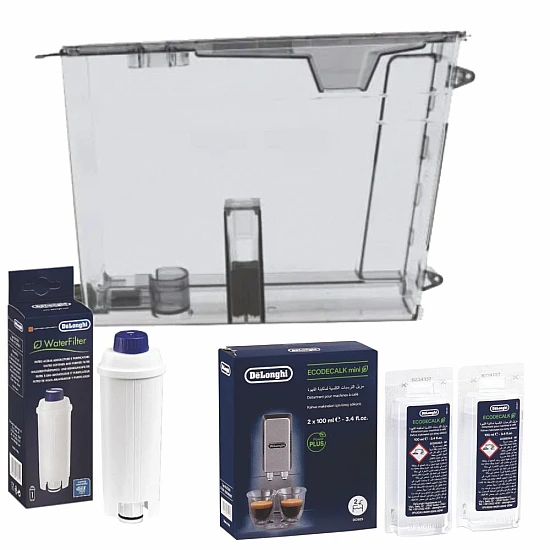Delonghi Onderhoudsset Koffiemachine Waterreservoir + Waterfilter + Ontkalker AS00007802 Delonghi Onderhoudsset Koffiemachine Waterreservoir + Waterfilter + Ontkalker AS00007802