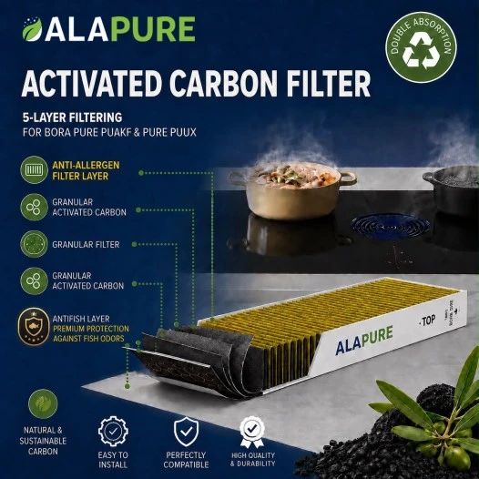 Alapure CleanAir Koolstoffilter geschikt voor Bosch 17007505 / HEZ9VRCR0 met Anti-Fish