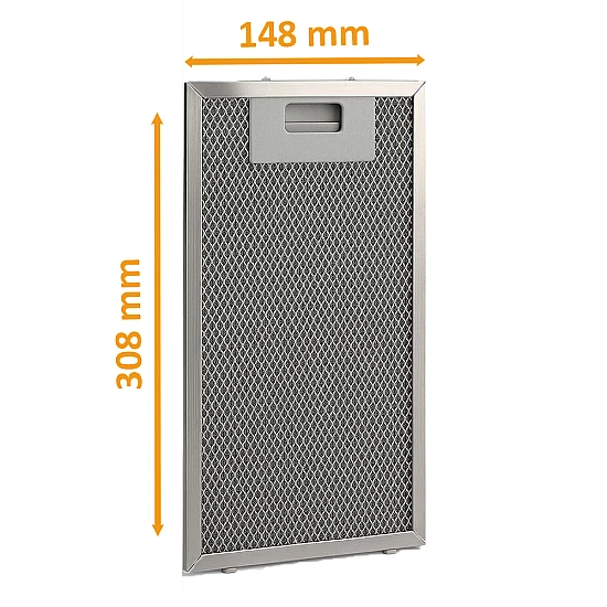 Alapure Metaalfilter geschikt voor Novy 563-8045 / 6830020 308x148mm