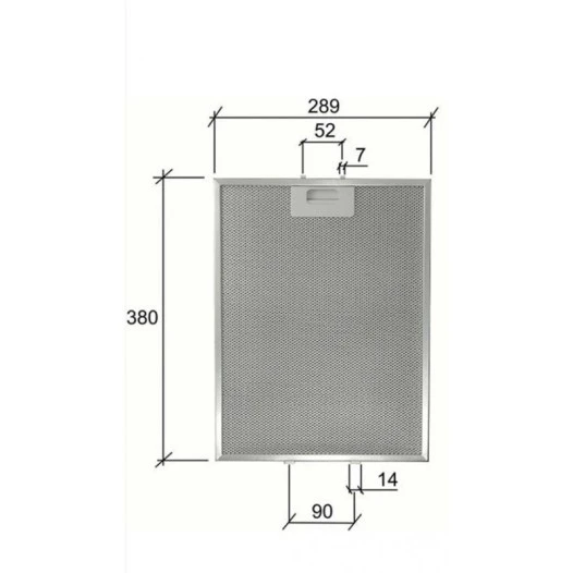 Alapure Metaalfilter geschikt voor Smeg 380x290mm GF03RB