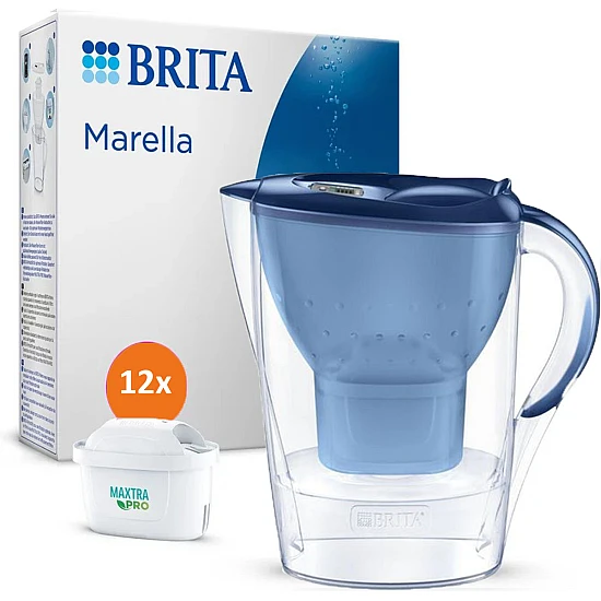 Brita Waterfilterkan Marella Cool + MAXTRA PRO Waterfilter 12-pack
