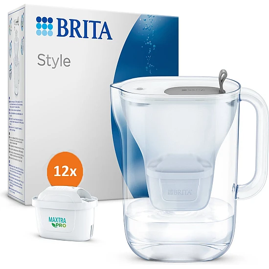 Brita Waterfilterkan Style + MAXTRA PRO Waterfilter 12-pack