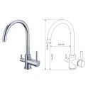 3 in 1 Kraan Venus / Brushed Nickel