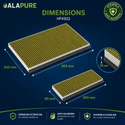 Alapure CleanAir Plus Koolstoffilter geschikt voor Bosch 11041790 / DWZ0AK0A0 met Anti-Fish