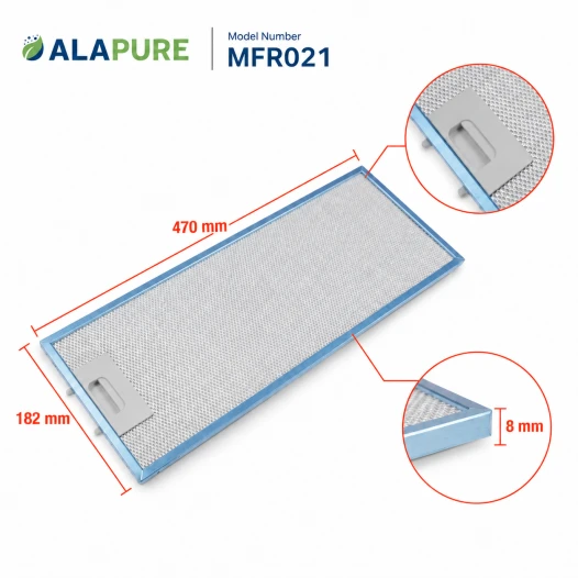 Alapure Metaalfilter geschikt voor Atag 88013604 / 400058 470x182mm