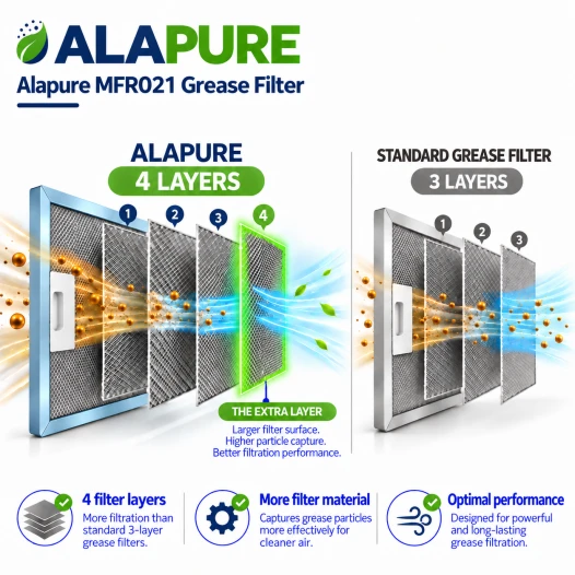 Alapure Metaalfilter geschikt voor Atag 88013604 / 400058 470x182mm