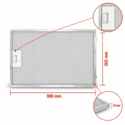 Blaupunkt Metaalfilter 00742967 / 5Z5101X5 388x265x8mm
