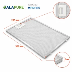 Alapure Metaalfilter geschikt voor Neff 703451 / 00703451 358x265mm