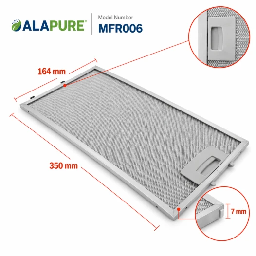 Alapure Metaalfilter geschikt voor Siemens 435204 / 00435204 350x165mm