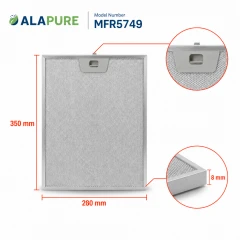 Alapure Metaalfilter geschikt voor Neff 12005749 350x280x8mm