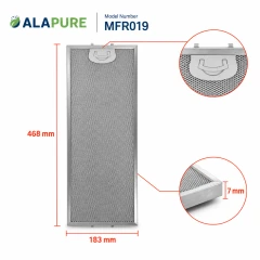 Alapure Metaalfilter geschikt voor Pelgrim 401468 / 89001193 468x183x7mm