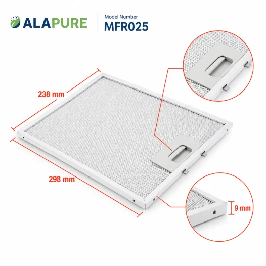 Alapure Metaalfilter geschikt voor Hygena 08087609 298x238
