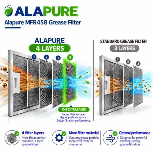 Alapure Metaalfilter geschikt voor Siemens 672373 / 00672373 313x287x8mm