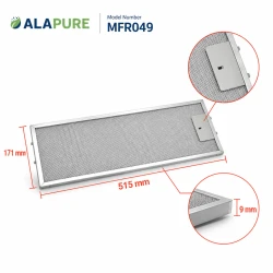 Alapure MFR049 Compatibel met Miele Metaalfilter 08261351 / 8261351 171x515x9mm