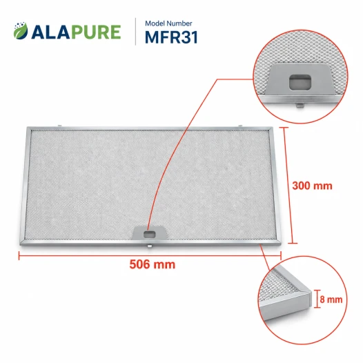 Alapure Metaalfilter geschikt voor Zanussi 4055135349 506x300x8mm