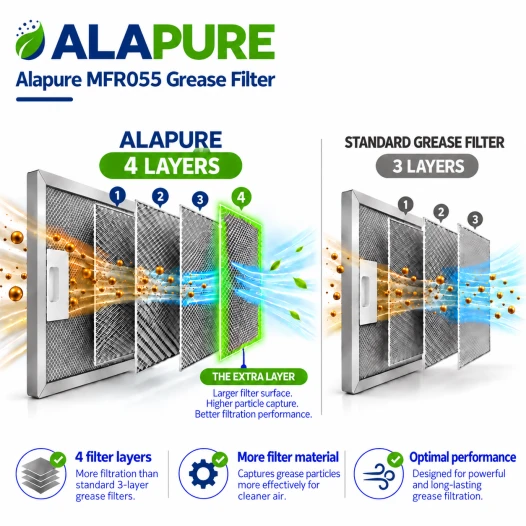 Alapure Metaalfilter geschikt voor Atag 18831 / 88017203 318x258x8mm