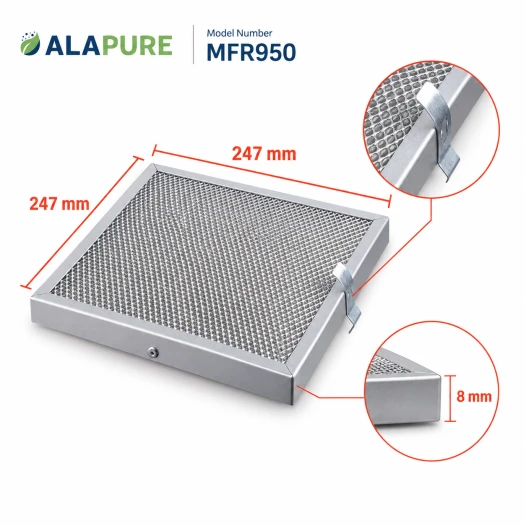 Alapure Metaalfilter geschikt voor Novy 563-8010A / 906109 / 247x247mm