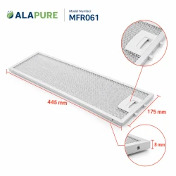 Alapure Metaalfilter geschikt voor Neff 352813 / 00352813 445x175mm