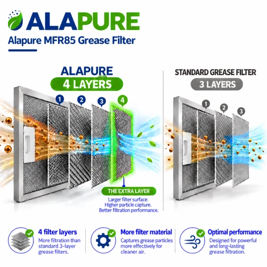 Alapure Metaalfilter geschikt voor Electrolux 4055101671 280x230x8mm
