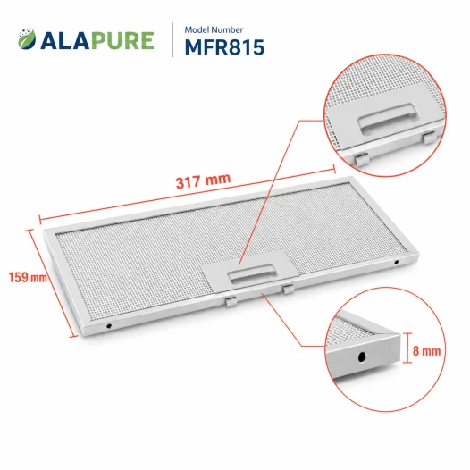 Alapure Metaalfilter geschikt voor Gaggenau 11004995 317x159x8mm