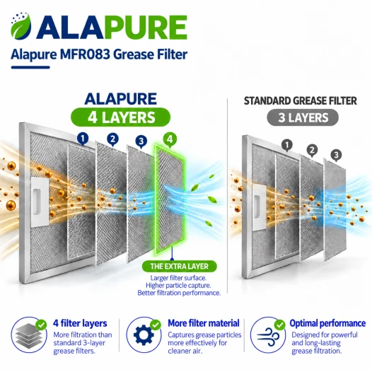 Alapure Metaalfilter geschikt voor Bosch 11022472 382x192x8mm