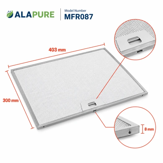 Alapure Metaalfilter geschikt voor Franke 133.0059.041 402x300x8mm