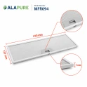 Alapure Metaalfilter geschikt voor AEG 50286534008 137x410mm (2St.)