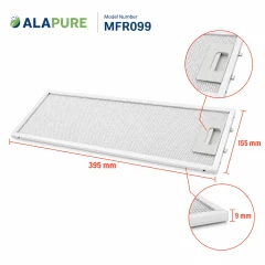 Alapure Metaalfilter geschikt voor Zanussi 80875677 395x155mm
