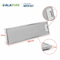 Alapure Metaalfilter geschikt voor Electrolux 50289526001 530x160x8mm