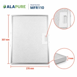 Alapure Metaalfilter geschikt voor Turboair GRI0124745A 360x270mm