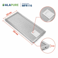 Alapure Metaalfilter geschikt voor AEG 4055348199 124x254x8mm