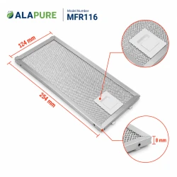 Alapure Metaalfilter geschikt voor AEG 4055348199 124x254x8mm