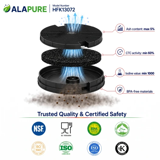 Alapure Koolstoffilter geschikt voor Zanussi MCFE39 / 9029801421 / 9029793586 / Type 29