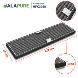 Alapure HFK3990 Compatibel met Miele Koolstoffilter DKF21-P / 9720600 (4 St.)