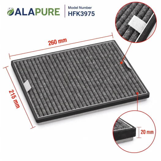 Alapure HFK3975 Compatible met Miele Koolstoffilter DKF19-P / FWKM-1423 (2 St.)