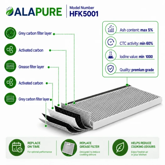 Alapure CleanAir Koolstoffilter geschikt voor Siemens 17006837 / 11025805 / LZ45510