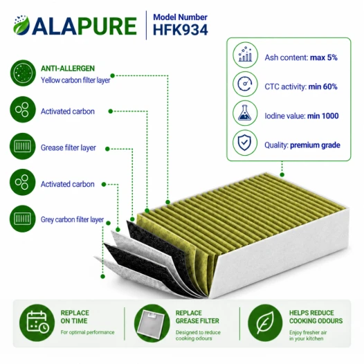 Alapure CleanAir Plus Koolstoffilter geschikt voor Constructa 11033934