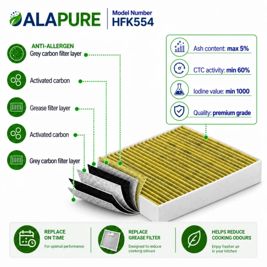 Alapure Koolstoffilter geschikt voor Gaggenau 11058753 / 11028106 / AA410110 (2St.)